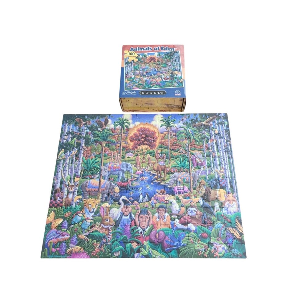 ANIMALS OF EDEN BY ERIC DOWDLE Complete 100 Piece Jigsaw Children's Puzzle